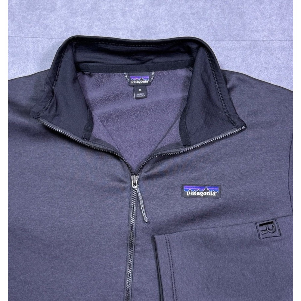 Patagonia Jacket Mens M R1 Daily Zip Ink Black 1/2 Zip Pullover Performance Tech